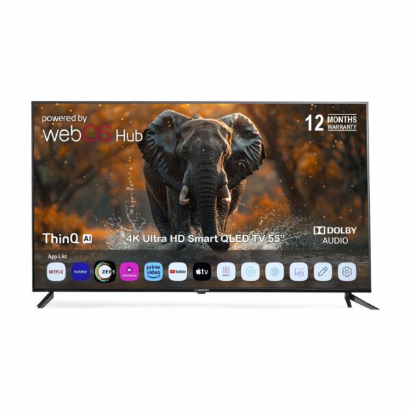 LIMEBERRY 140 cm (55 inches) 4K Ultra HD Smart WebOS QLED TV (LB551NSW)