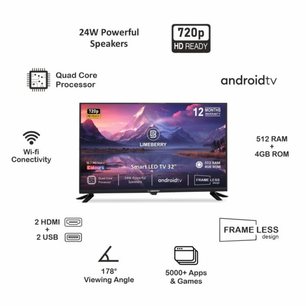 LIMEBERRY 80 cm (32 inch) Smart Android LED TV (SP321CN6) - Image 2