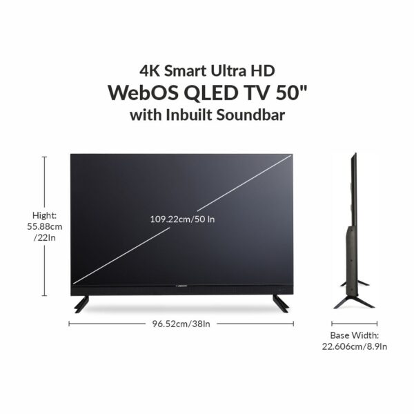 LIMEBERRY 127 cm (50 inches) 4K Ultra HD WebOS Smart QLED TV with Inbuilt Soundbar (SP501SBW) - Image 3