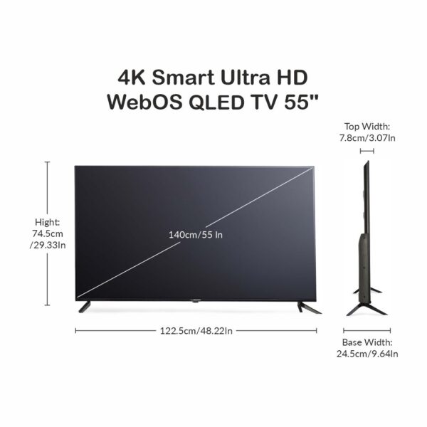 LIMEBERRY 140 cm (55 inches) 4K Ultra HD Smart WebOS QLED TV (LB551NSW) - Image 3