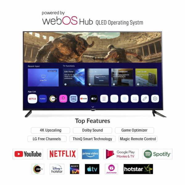 LIMEBERRY 127 cm (50 inches) 4K Ultra HD Smart WebOS QLED TV (LB501NSW) - Image 4