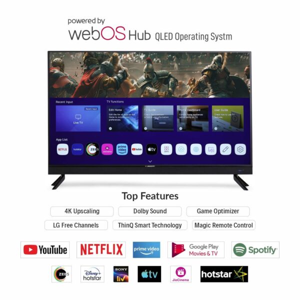 LIMEBERRY 127 cm (50 inches) 4K Ultra HD WebOS Smart QLED TV with Inbuilt Soundbar (SP501SBW) - Image 4