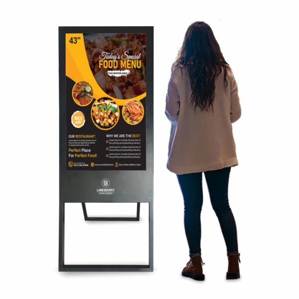 43 Inch Indoor Digital Standee A-Shape Full HD Resolution Screens Led Display (SP431-AU)