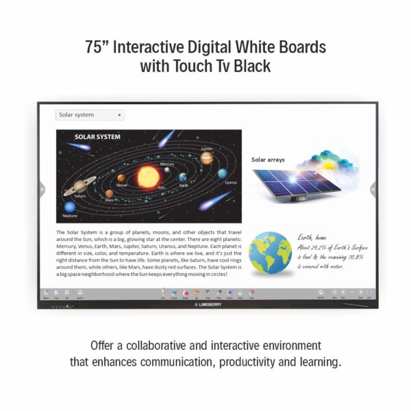 LIMEBERRY 190 cm (75 inch) Interactive Digital White Boards with Touch Tv Black ( SP-IWB-982075) - Image 2