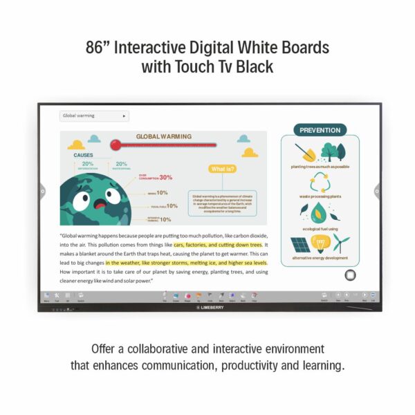 LIMEBERRY 218 cm (86 inch) Interactive Digital White Boards with Touch Tv Black (SP-IWB-982086) - Image 2