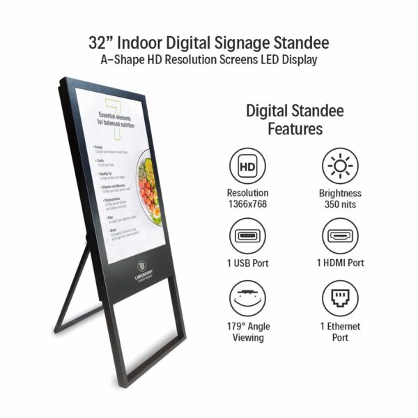 32 Inch Indoor Digital Signage Standee A-Shape HD Resolution Screens Led Display (SP321-AU) - Image 2