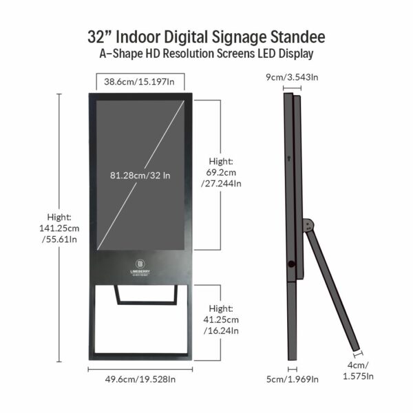 32 Inch Indoor Digital Signage Standee A-Shape HD Resolution Screens Led Display (LB321-AU) - Image 3