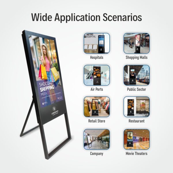 43 Inch Indoor Digital Signage Standee A-Shape Full HD Resolution Screens Led Display (LB431-AU) - Image 5