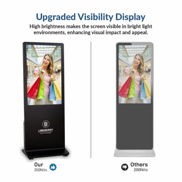 55 Inch Indoor Digital Signage Standee Half Glass I-Shape 4K Ultra HD Resolution Screens Led Display (LB551-IUH) - Image 9