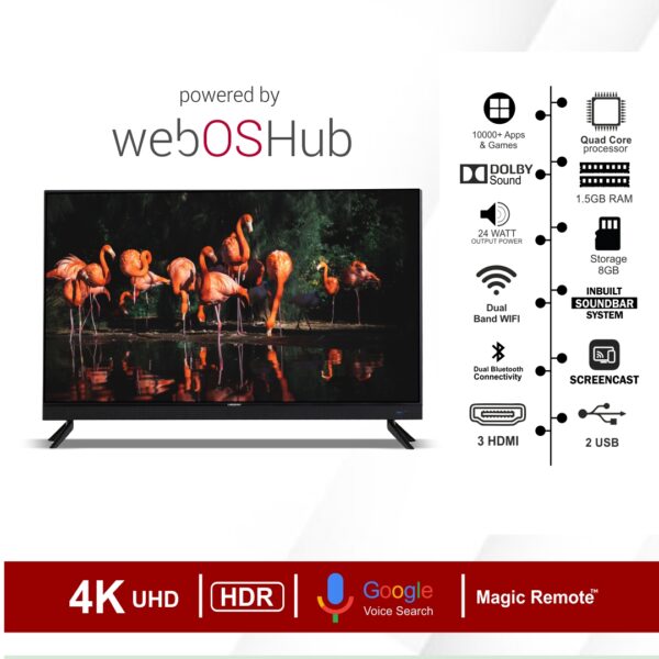 LIMEBERRY 165 cm (65 inches) 4K Ultra HD WebOS Smart QLED TV with Inbuilt Soundbar (SP651SBW) - Image 3