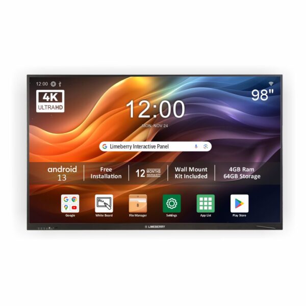 LIMEBERRY 249 cm (98 inch) Interactive Digital White Boards with Touch Tv Black (SP-IWB-982098)