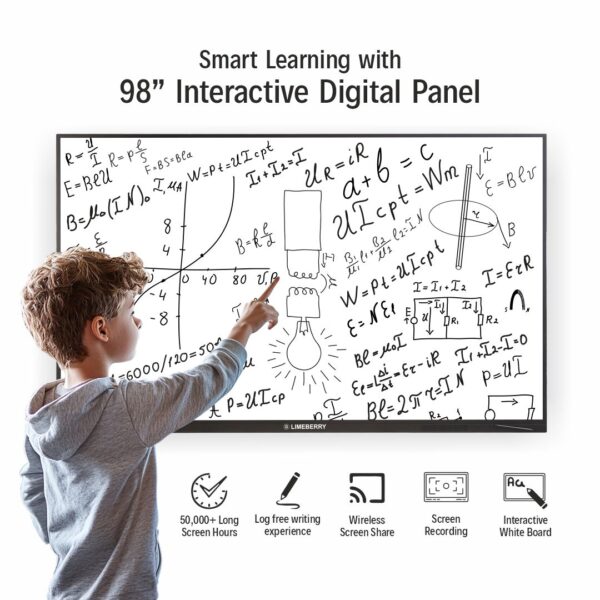 LIMEBERRY 249 cm (98 inch) Interactive Digital White Boards with Touch Tv Black (SP-IWB-982098) - Image 4