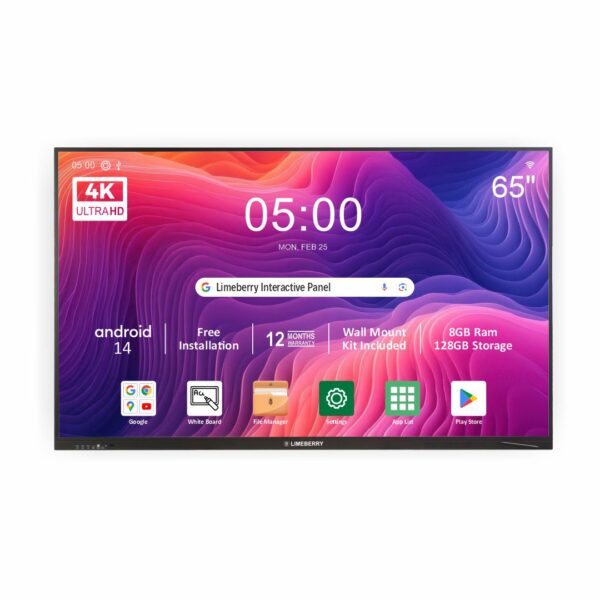 LIMEBERRY  Interactive Touch Monitor 165 cm (65 inch) Ultimate Smart Board for Classrooms, Offices, and Collaborative Workspaces (SP-IWB-982065)