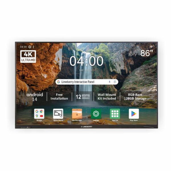 LIMEBERRY Interactive Touch Monitor 218 cm (86 inch) Ultimate Smart Board for Classrooms, Offices, and Collaborative Workspaces (SP-IWB-982086)